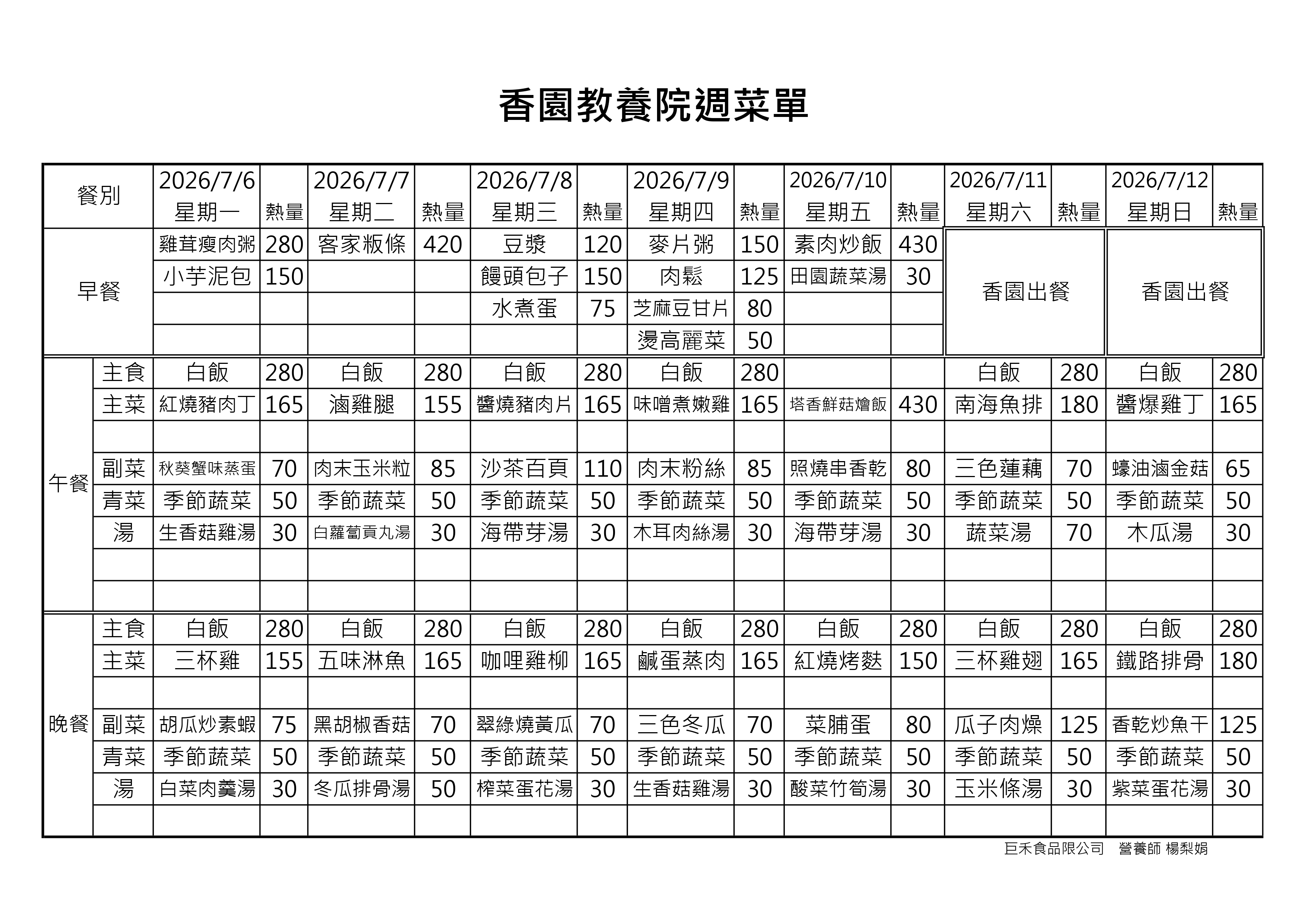 最新菜單1