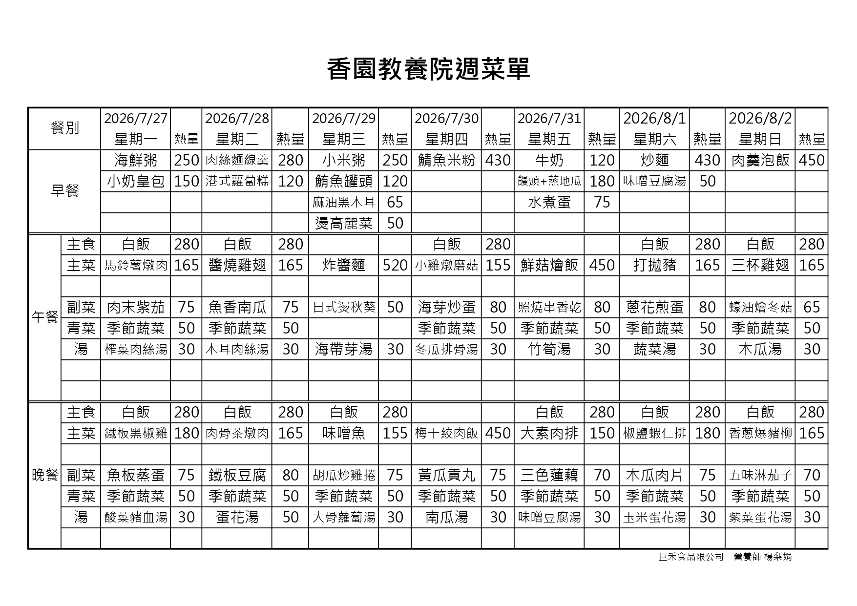 最新菜單1